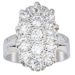 Deja Vu 18ct White Gold 2.00ct Diamond Cluster Ring - Ring - Walker & Hall