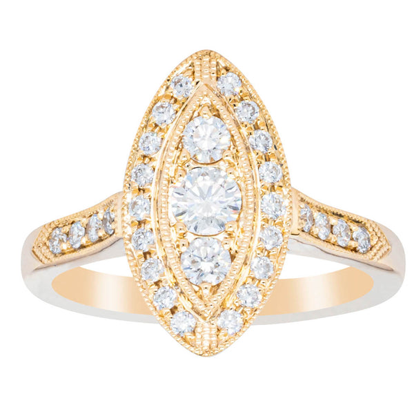 18ct Yellow Gold .52ct Diamond Cluster Ring - Ring - Walker & Hall