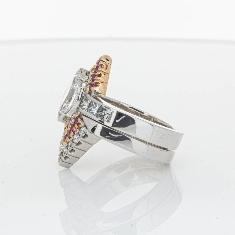 Deja Vu 18ct White Gold Diamond & Pink Sapphire Ring & Band-Ring-Walker & Hall