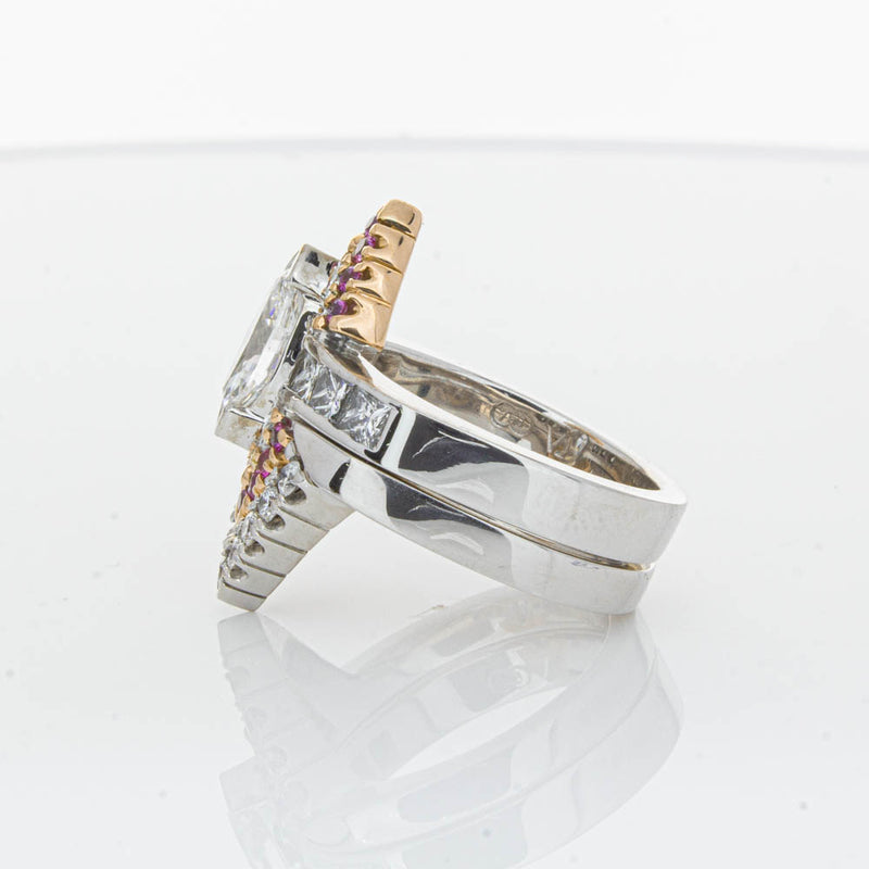 Deja Vu 18ct White Gold Diamond & Pink Sapphire Ring & Band-Ring-Walker & Hall