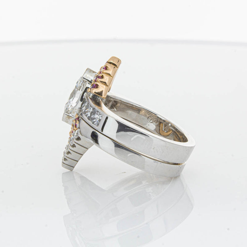 Deja Vu 18ct White Gold Diamond & Pink Sapphire Ring & Band-Ring-Walker & Hall