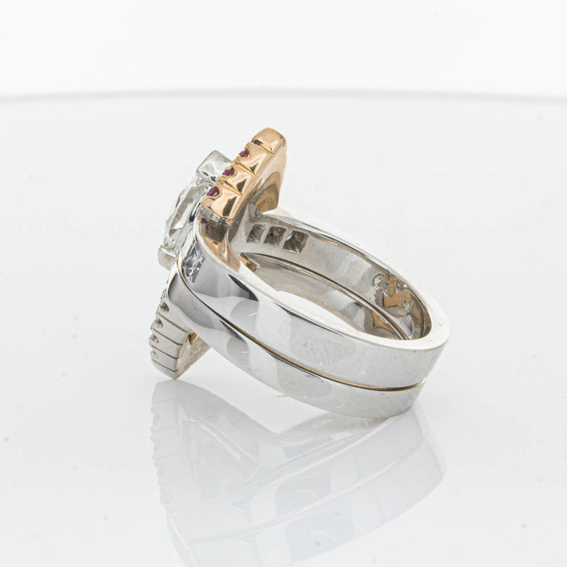 Deja Vu 18ct White Gold Diamond & Pink Sapphire Ring & Band-Ring-Walker & Hall