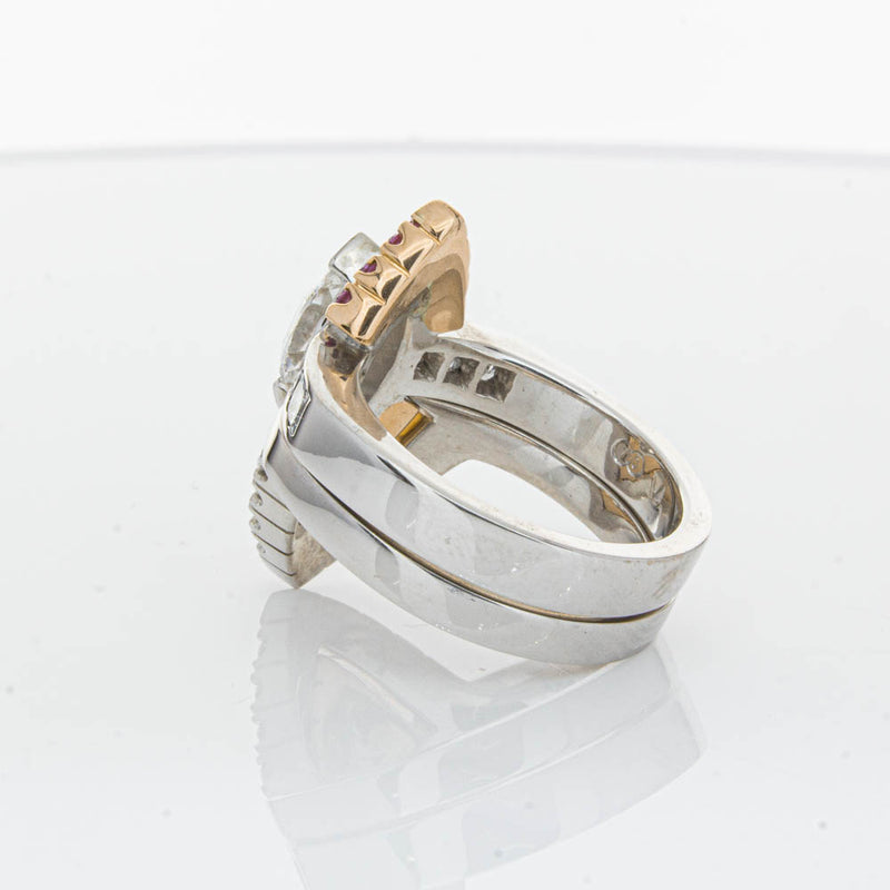 Deja Vu 18ct White Gold Diamond & Pink Sapphire Ring & Band-Ring-Walker & Hall