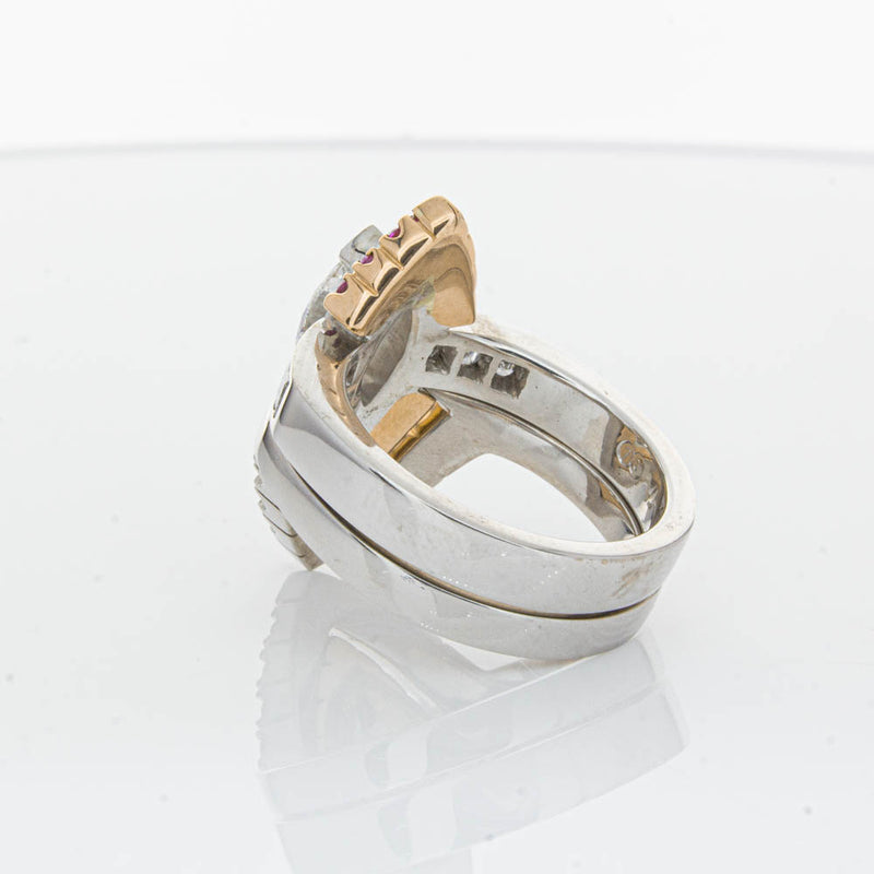 Deja Vu 18ct White Gold Diamond & Pink Sapphire Ring & Band-Ring-Walker & Hall