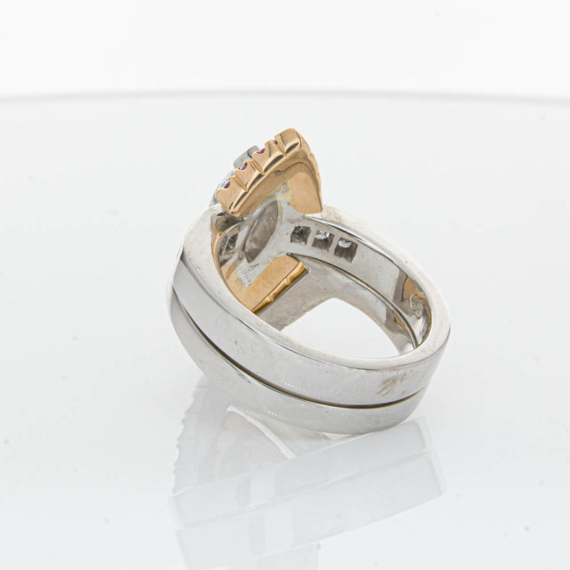 Deja Vu 18ct White Gold Diamond & Pink Sapphire Ring & Band-Ring-Walker & Hall