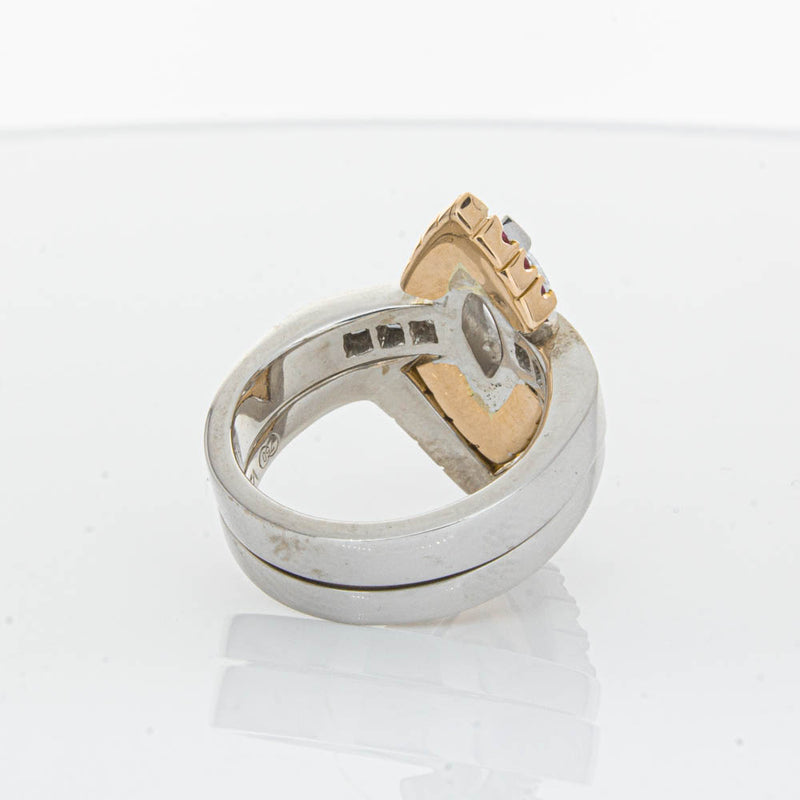 Deja Vu 18ct White Gold Diamond & Pink Sapphire Ring & Band-Ring-Walker & Hall