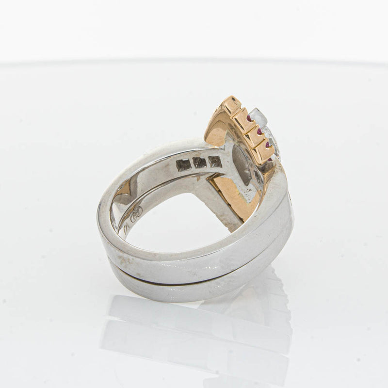 Deja Vu 18ct White Gold Diamond & Pink Sapphire Ring & Band-Ring-Walker & Hall