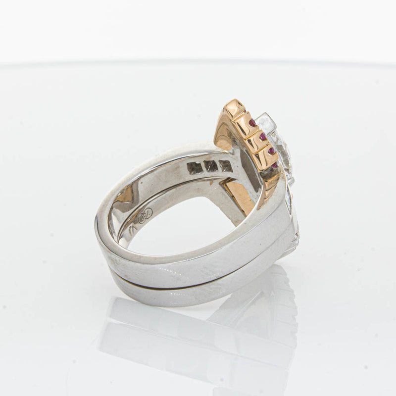 Deja Vu 18ct White Gold Diamond & Pink Sapphire Ring & Band-Ring-Walker & Hall