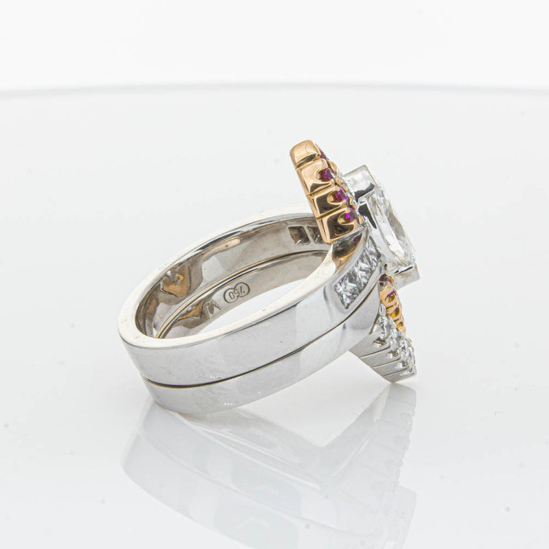 Deja Vu 18ct White Gold Diamond & Pink Sapphire Ring & Band-Ring-Walker & Hall