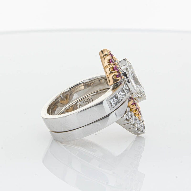 Deja Vu 18ct White Gold Diamond & Pink Sapphire Ring & Band-Ring-Walker & Hall