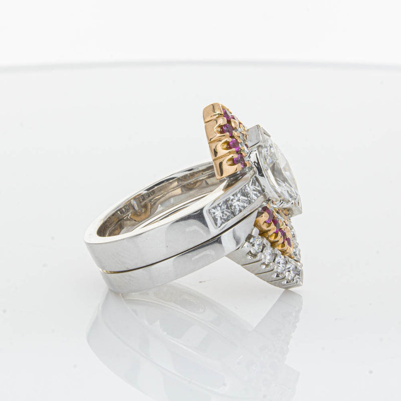 Deja Vu 18ct White Gold Diamond & Pink Sapphire Ring & Band-Ring-Walker & Hall