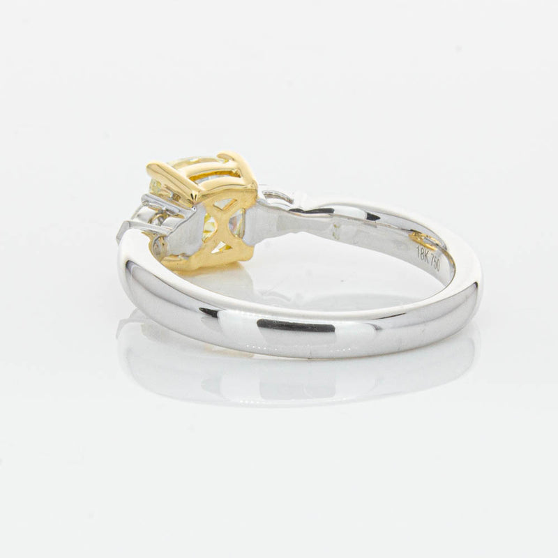 18ct White Gold 1.73ct Cushion Cut Yellow Diamond Ayla Ring-Ring-Walker & Hall