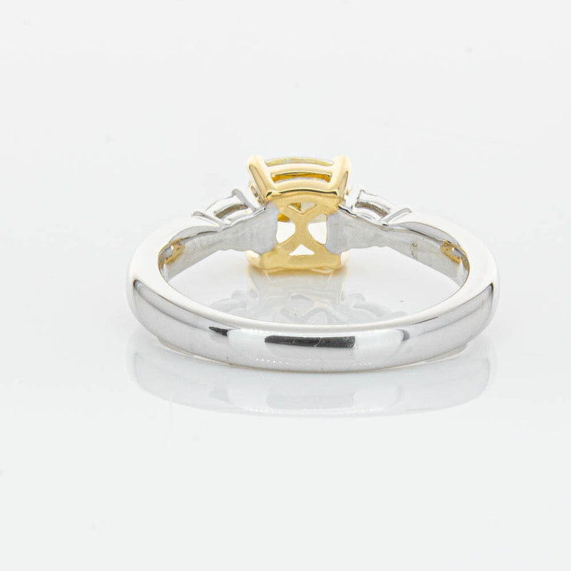 18ct White Gold 1.73ct Cushion Cut Yellow Diamond Ayla Ring-Ring-Walker & Hall