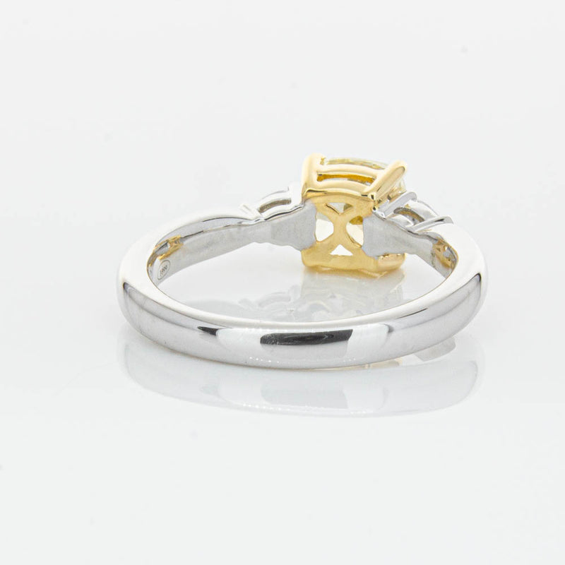 18ct White Gold 1.73ct Cushion Cut Yellow Diamond Ayla Ring-Ring-Walker & Hall