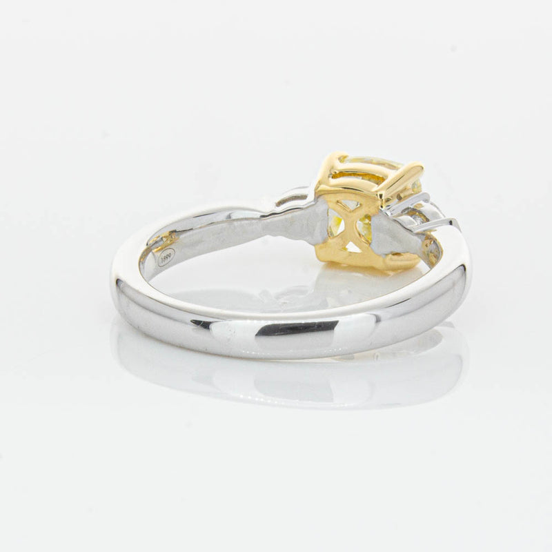 18ct White Gold 1.73ct Cushion Cut Yellow Diamond Ayla Ring-Ring-Walker & Hall