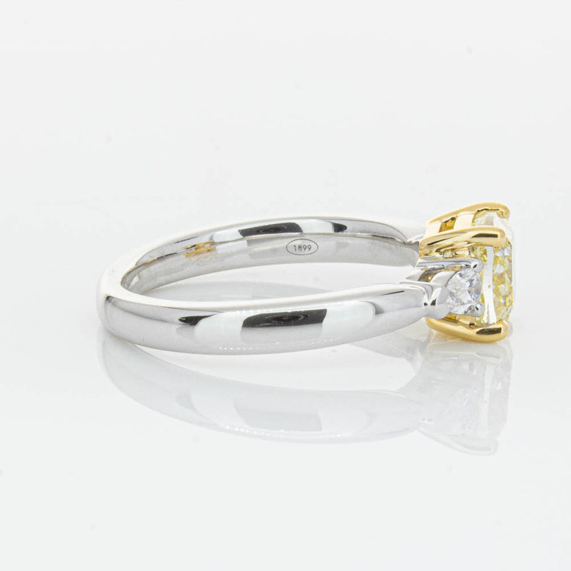 18ct White Gold 1.73ct Cushion Cut Yellow Diamond Ayla Ring-Ring-Walker & Hall