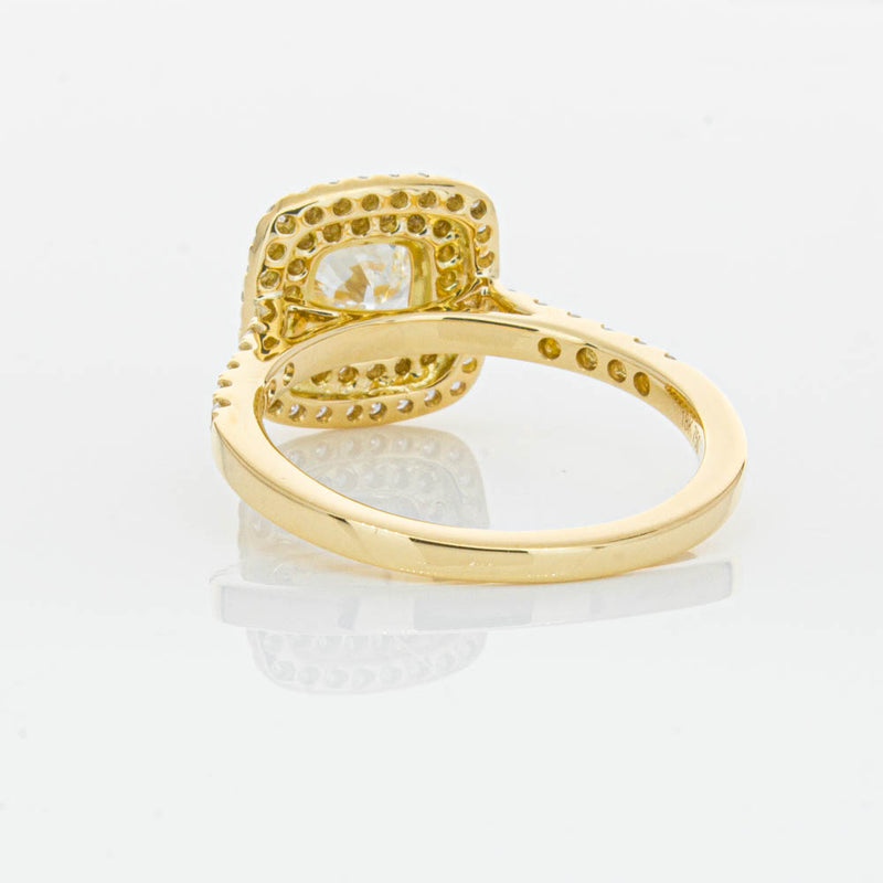 18ct Yellow Gold Cushion Cut Diamond Rosa Ring-Ring-Walker & Hall