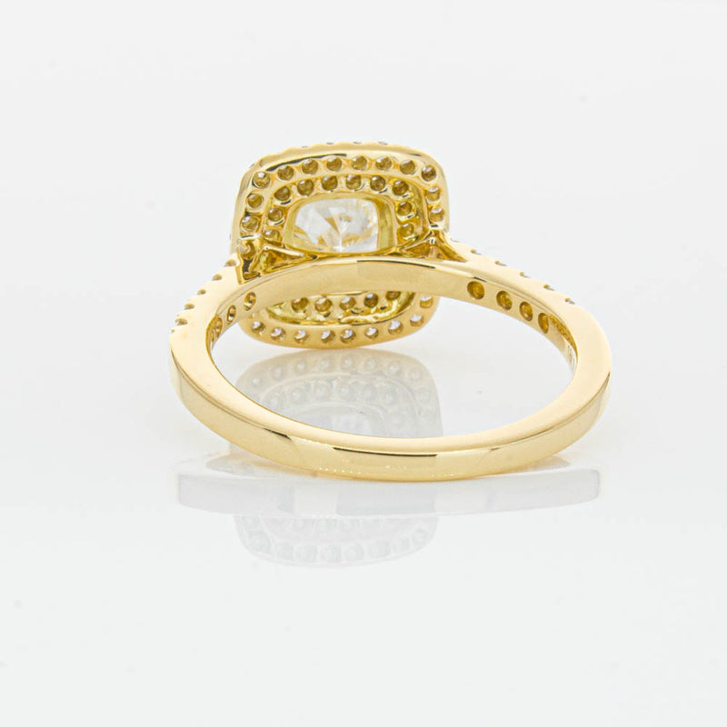 18ct Yellow Gold Cushion Cut Diamond Rosa Ring-Ring-Walker & Hall