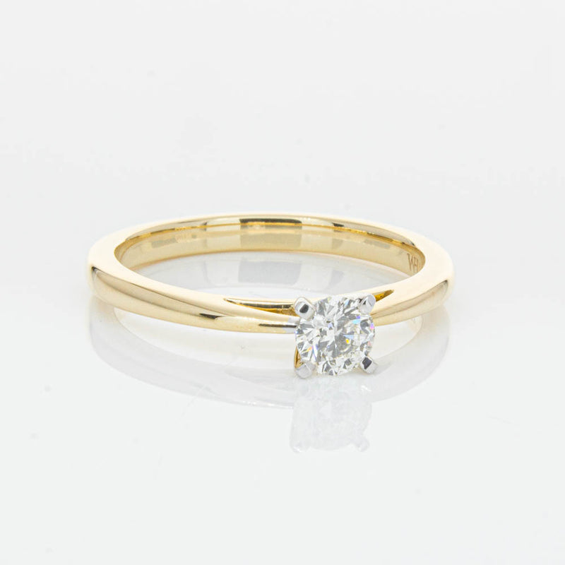 14ct Yellow Gold .30ct Diamond Luna Ring-Ring-Walker & Hall