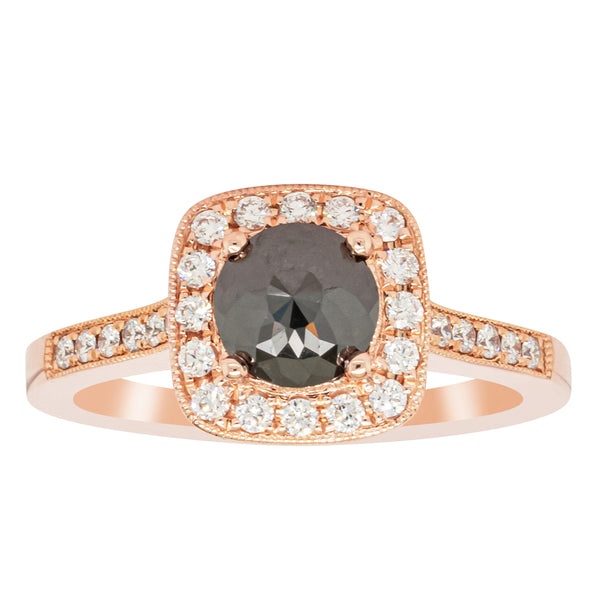 18ct Rose Gold .63ct Black Diamond Aurora Ring - Ring - Walker & Hall