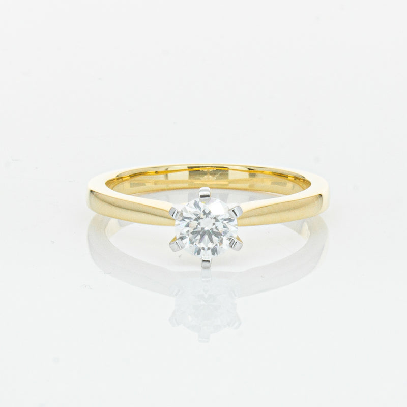 18ct Yellow Gold .50ct Diamond Capri Ring-Ring-Walker & Hall