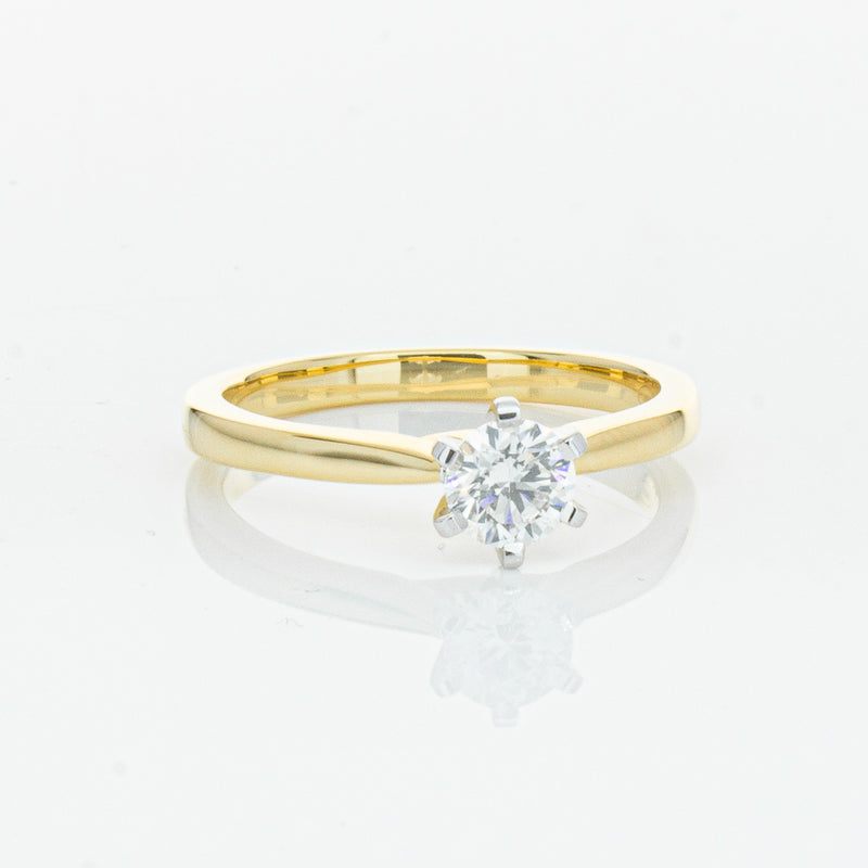 18ct Yellow Gold .50ct Diamond Capri Ring-Ring-Walker & Hall