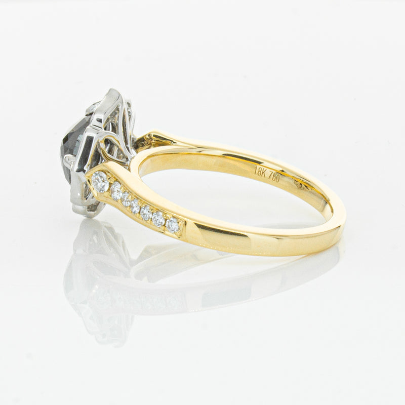 18ct Yellow Gold Black Diamond Ring-Ring-Walker & Hall