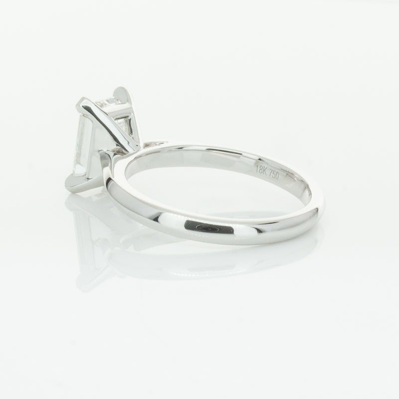 18ct White Gold 2.09ct Emerald Cut Diamond Ring-Ring-Walker & Hall