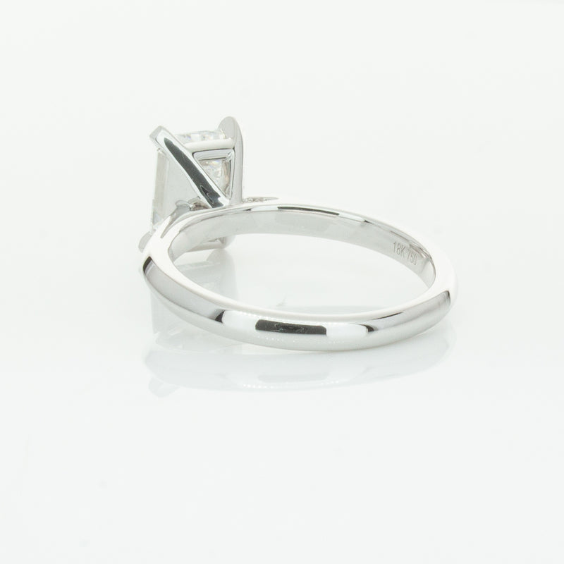 18ct White Gold 2.09ct Emerald Cut Diamond Ring-Ring-Walker & Hall