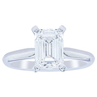18ct White Gold 2.09ct Emerald Cut Diamond Ring - Ring - Walker & Hall