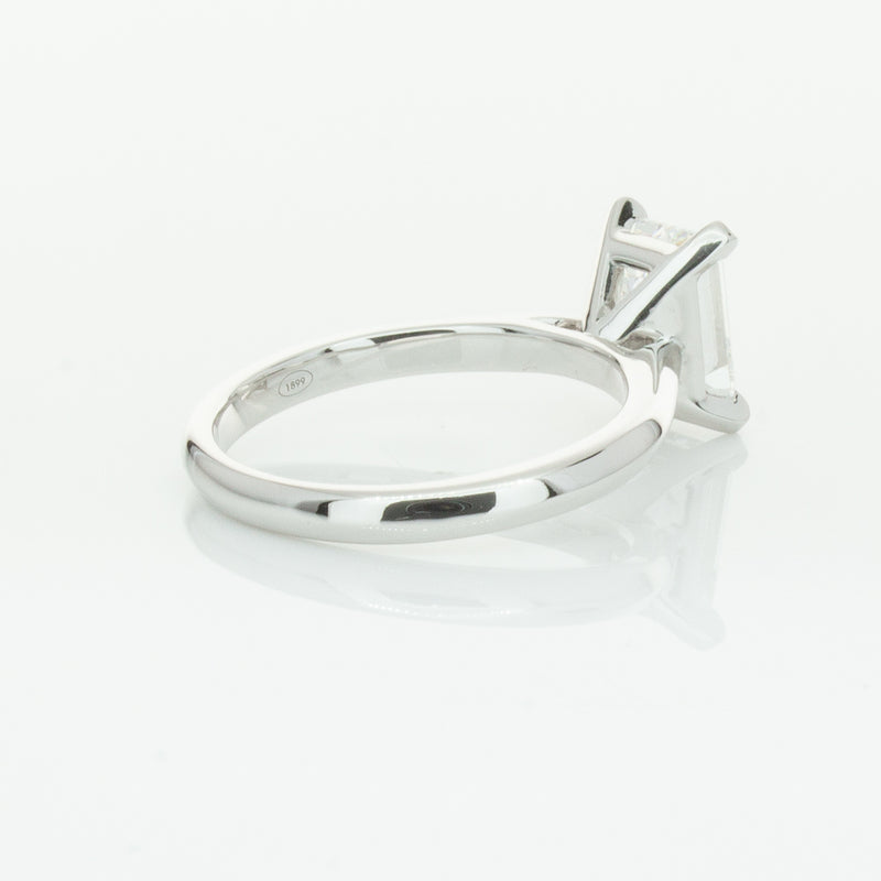 18ct White Gold 2.09ct Emerald Cut Diamond Ring-Ring-Walker & Hall