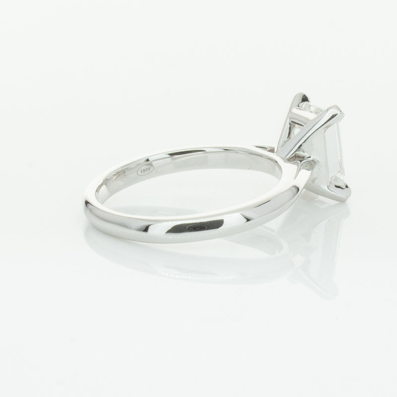 18ct White Gold 2.09ct Emerald Cut Diamond Ring-Ring-Walker & Hall