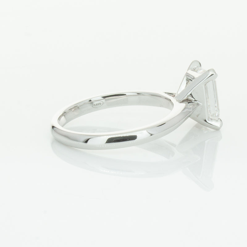 18ct White Gold 2.09ct Emerald Cut Diamond Ring-Ring-Walker & Hall