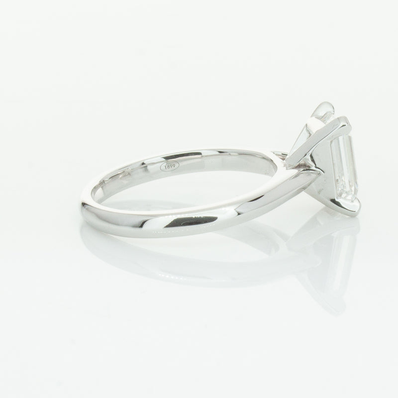 18ct White Gold 2.09ct Emerald Cut Diamond Ring-Ring-Walker & Hall