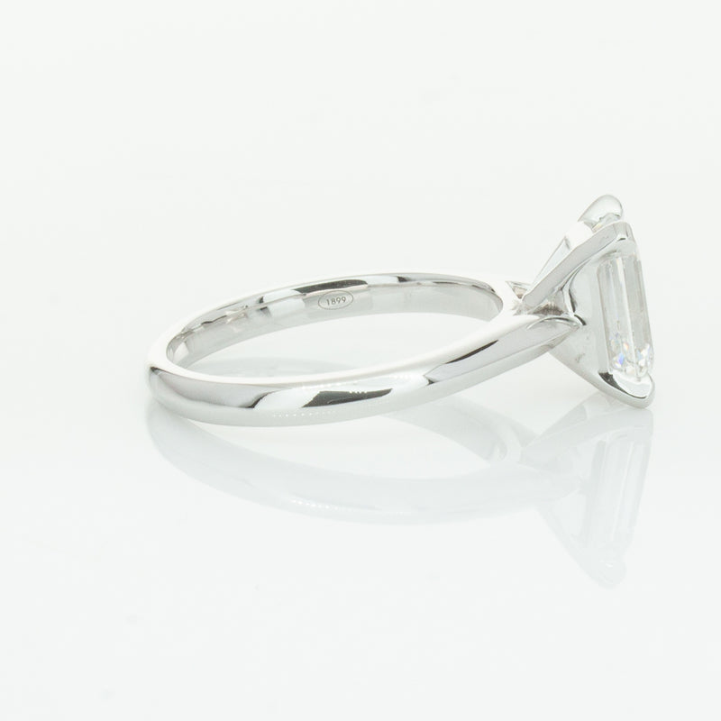 18ct White Gold 2.09ct Emerald Cut Diamond Ring-Ring-Walker & Hall