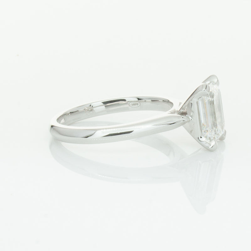 18ct White Gold 2.09ct Emerald Cut Diamond Ring-Ring-Walker & Hall