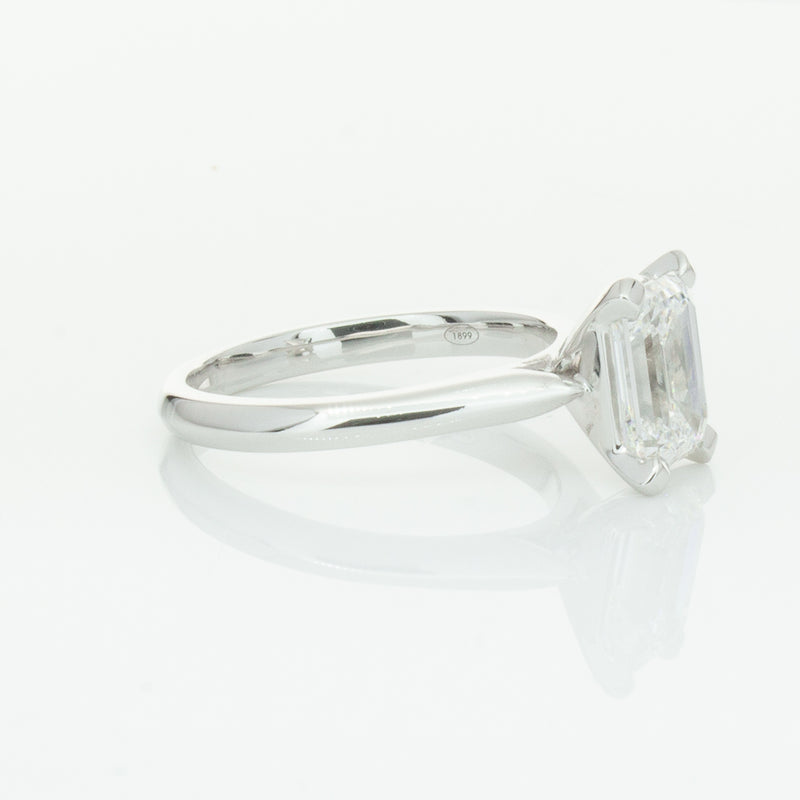 18ct White Gold 2.09ct Emerald Cut Diamond Ring-Ring-Walker & Hall