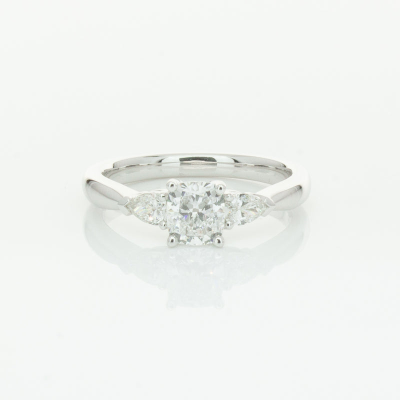 18ct White Gold .76ct Cushion Cut Diamond Ayla Ring-Ring-Walker & Hall