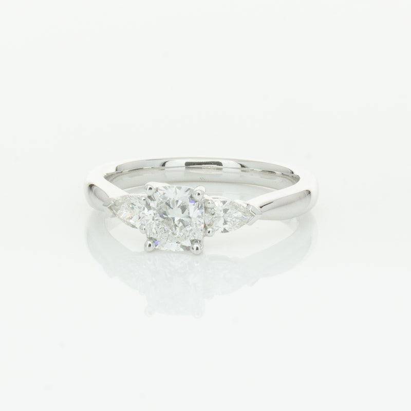 18ct White Gold .76ct Cushion Cut Diamond Ayla Ring-Ring-Walker & Hall