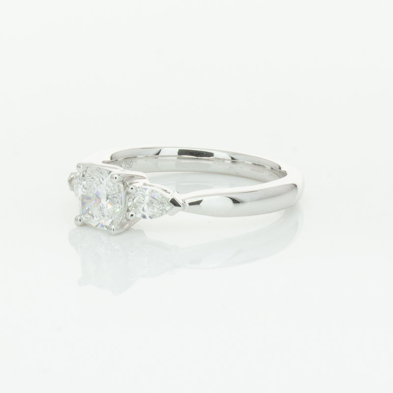 18ct White Gold .76ct Cushion Cut Diamond Ayla Ring-Ring-Walker & Hall