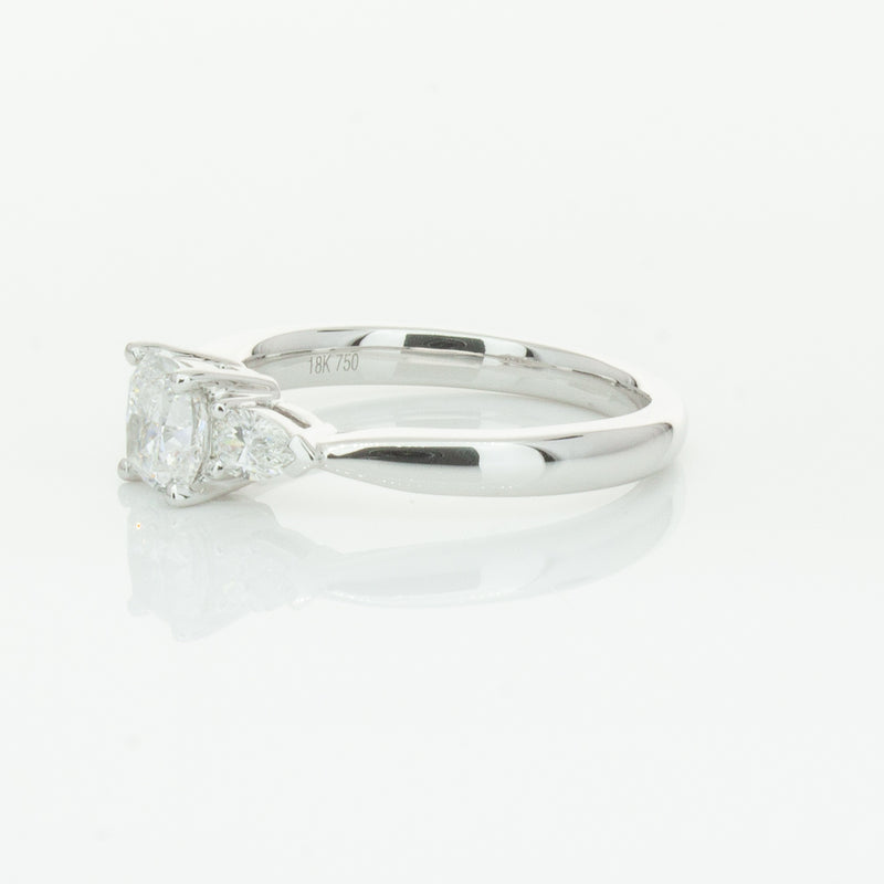 18ct White Gold .76ct Cushion Cut Diamond Ayla Ring-Ring-Walker & Hall