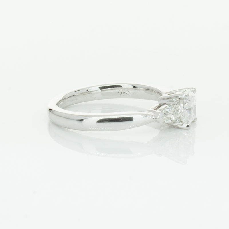 18ct White Gold .76ct Cushion Cut Diamond Ayla Ring-Ring-Walker & Hall