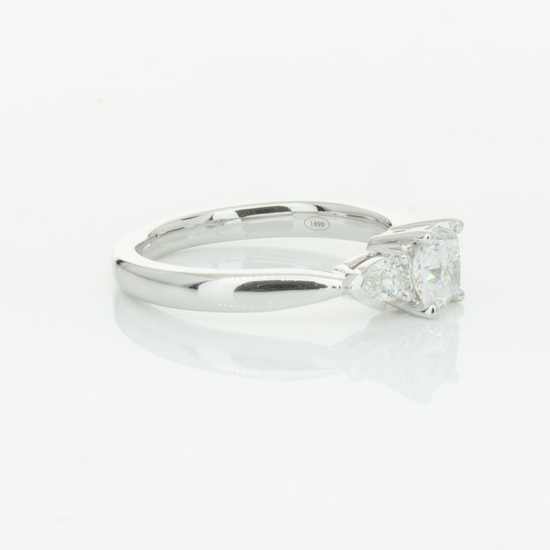 18ct White Gold .76ct Cushion Cut Diamond Ayla Ring-Ring-Walker & Hall