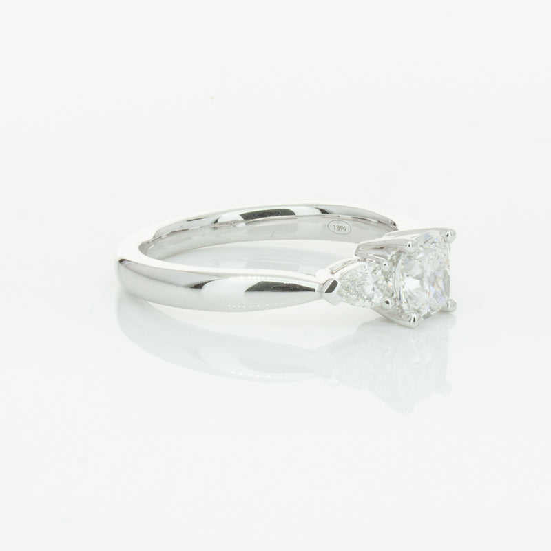 18ct White Gold .76ct Cushion Cut Diamond Ayla Ring-Ring-Walker & Hall