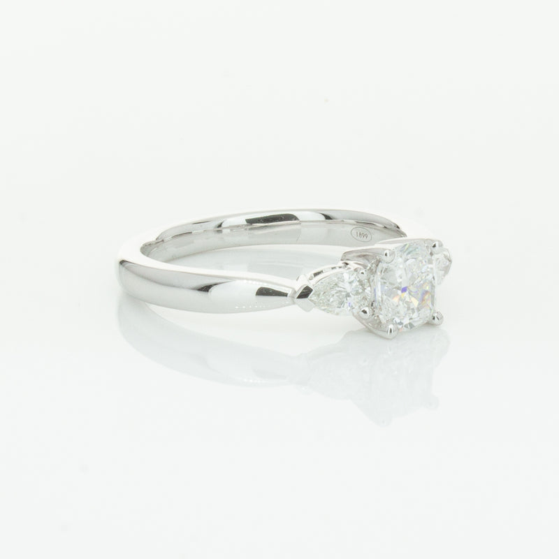 18ct White Gold .76ct Cushion Cut Diamond Ayla Ring-Ring-Walker & Hall