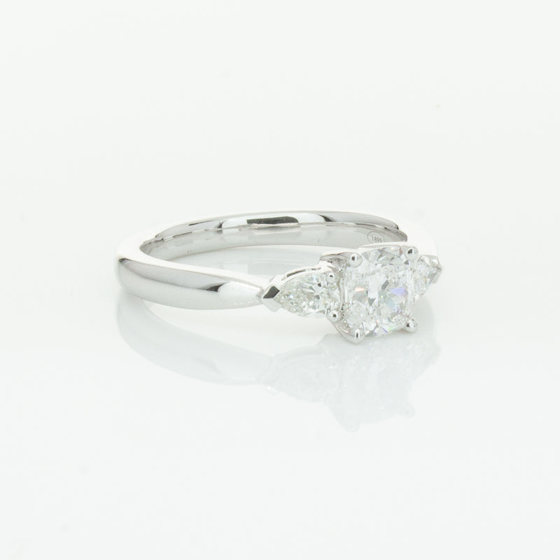 18ct White Gold .76ct Cushion Cut Diamond Ayla Ring-Ring-Walker & Hall