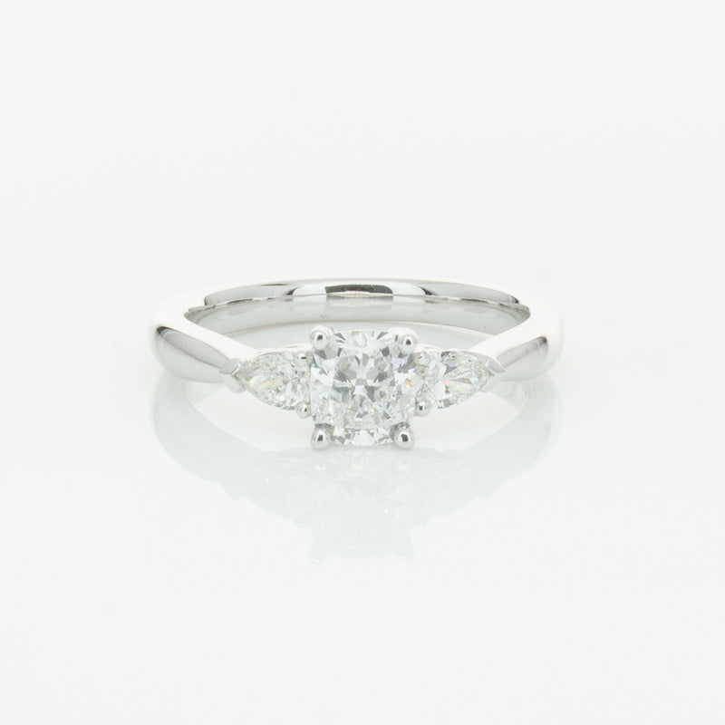 18ct White Gold .76ct Cushion Cut Diamond Ayla Ring-Ring-Walker & Hall