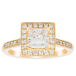 Reclaimed 18ct Yellow Gold 1.01ct Princess Cut Diamond Ring - Ring - Walker & Hall