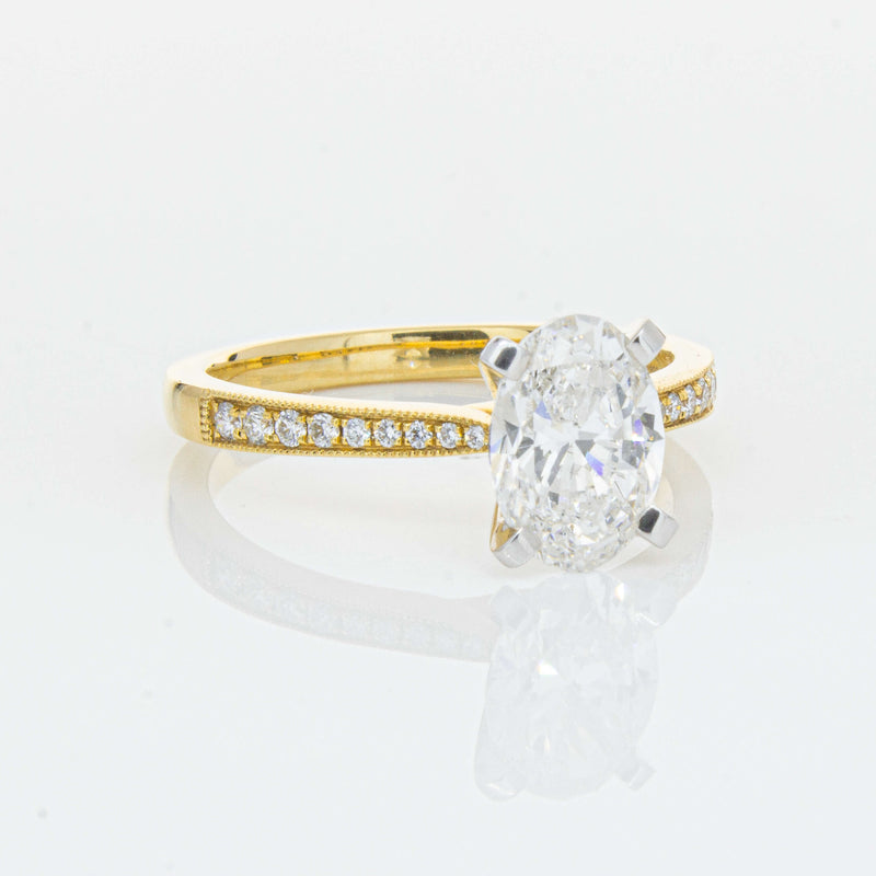 18ct Yellow Gold 1.50ct Oval Diamond Zenith Ring-Ring-Walker & Hall