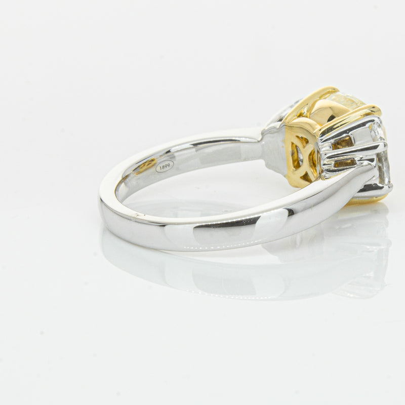 18ct White Gold 4.01ct Yellow Cushion Cut Diamond Ring-Ring-Walker & Hall